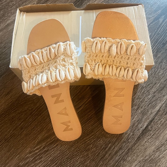 Manebi Shell Slide Sandal in Natural - Picture 5 of 7